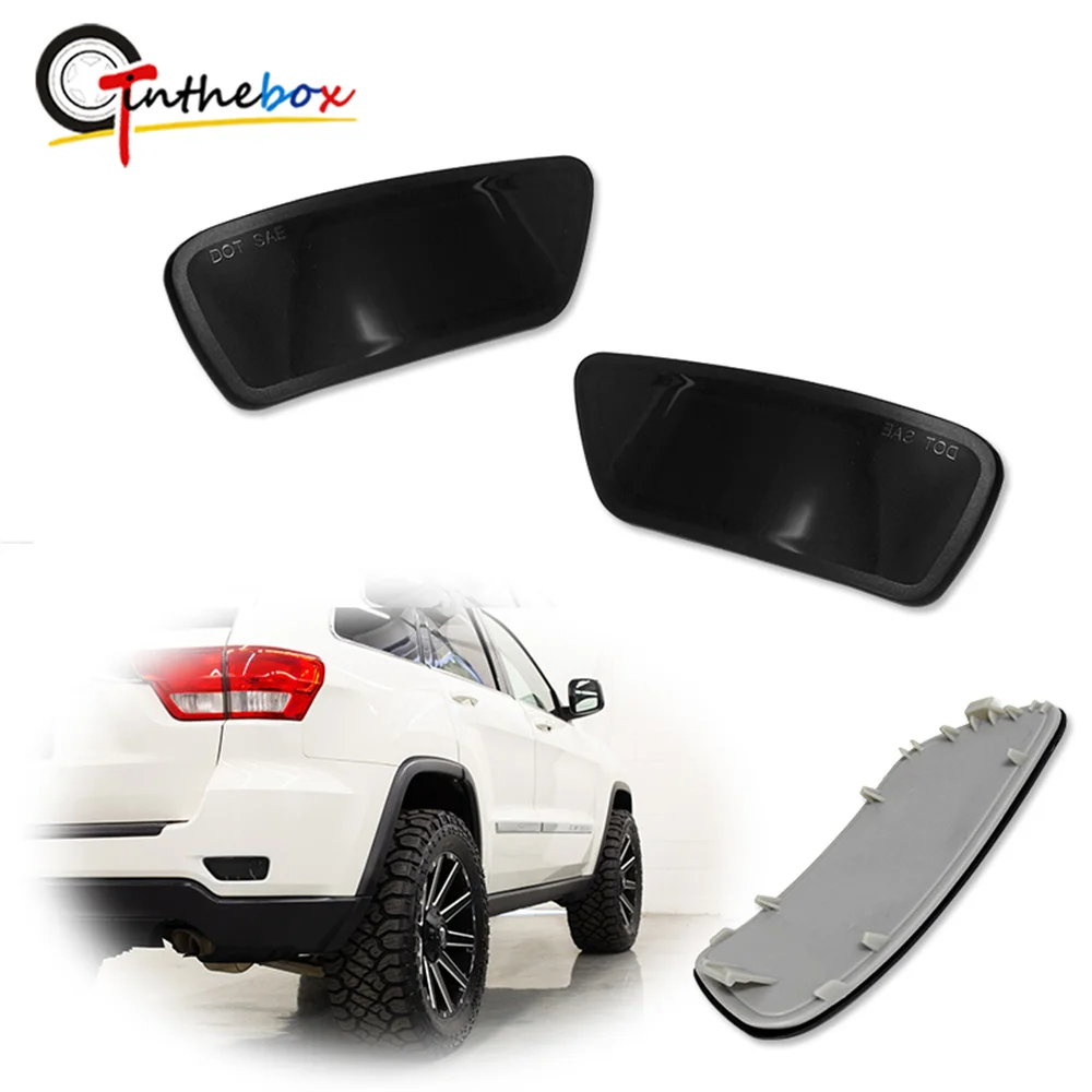 Gtinthebox Smoked / Red Lens Rear Bumper Reflector Light Shells For Jeep Grand Cherokee WK2 Compass For Dodge Journey No Bulb