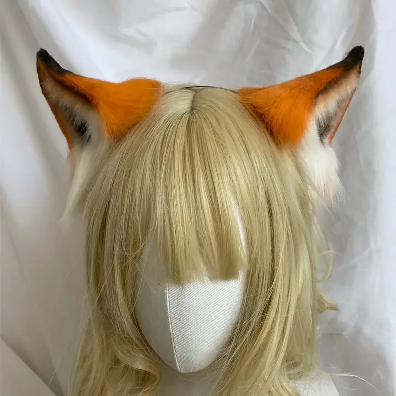 Custom Hand Made Anime Cat Wolf Ears Headband Cosplay Ear Tails Prop Women Girl Masquerade Party Headwear Hair Accessories
