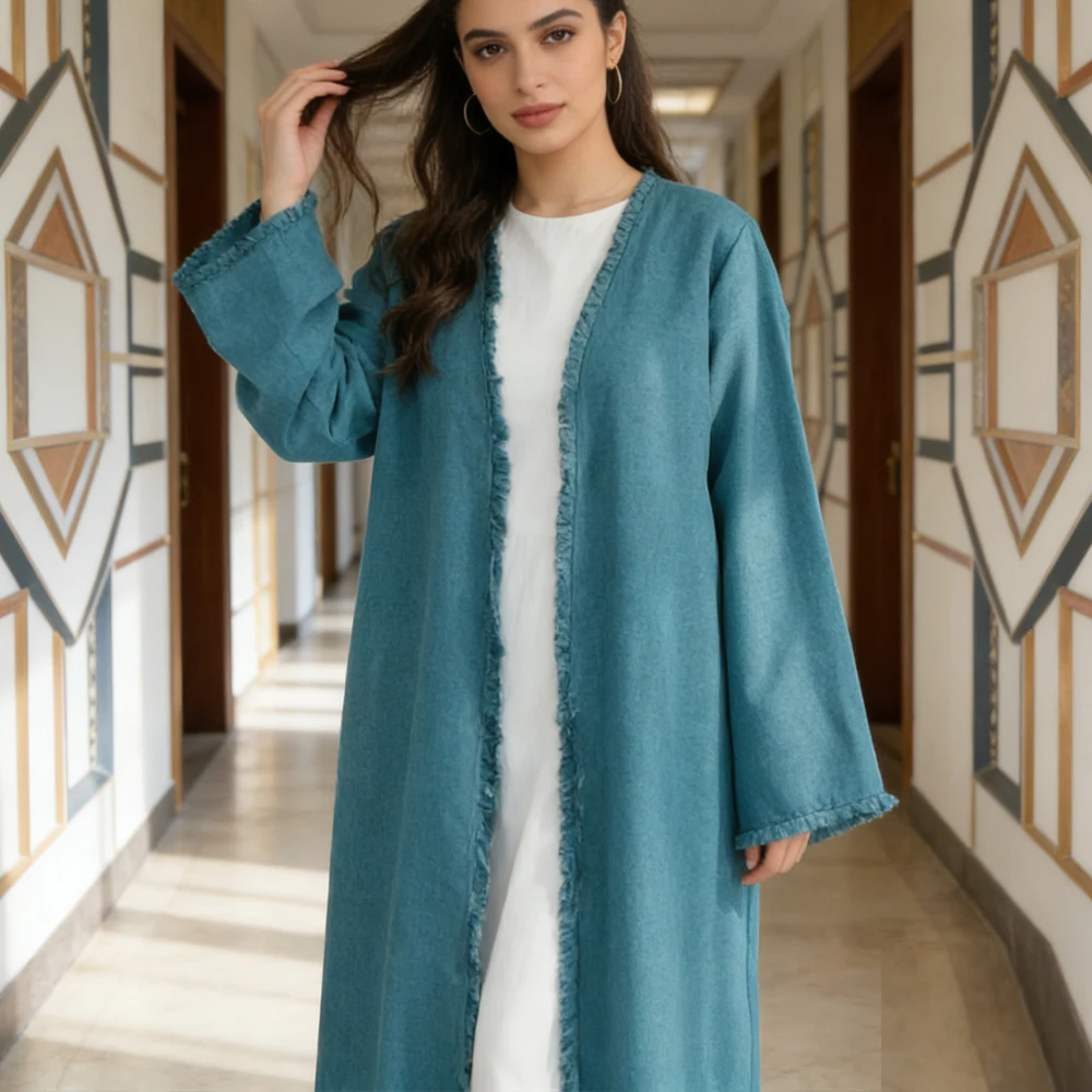 

New Muslim Women Maxi Dress Kimono Cardigan Dubai Kaftan Abayas Islamic Jalabiya Robe Kebaya Eid Ramadan Caftan Marocain Femme