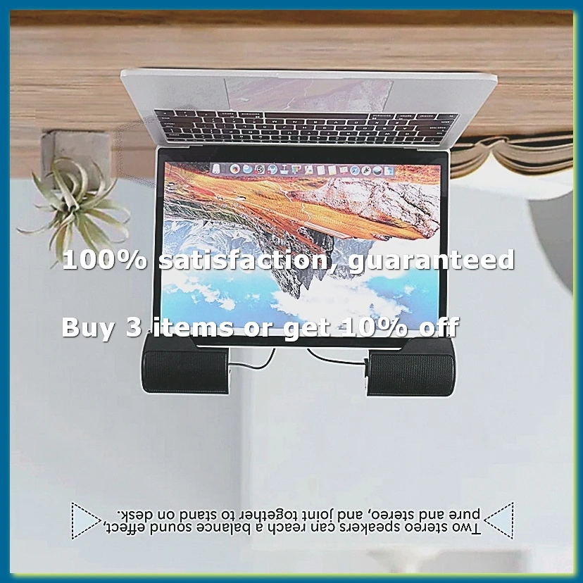 ●Clip Mini Portable USB Stereo Speaker Soundbar for Notebook Laptop Computer PC Mp3 Phone Music Player