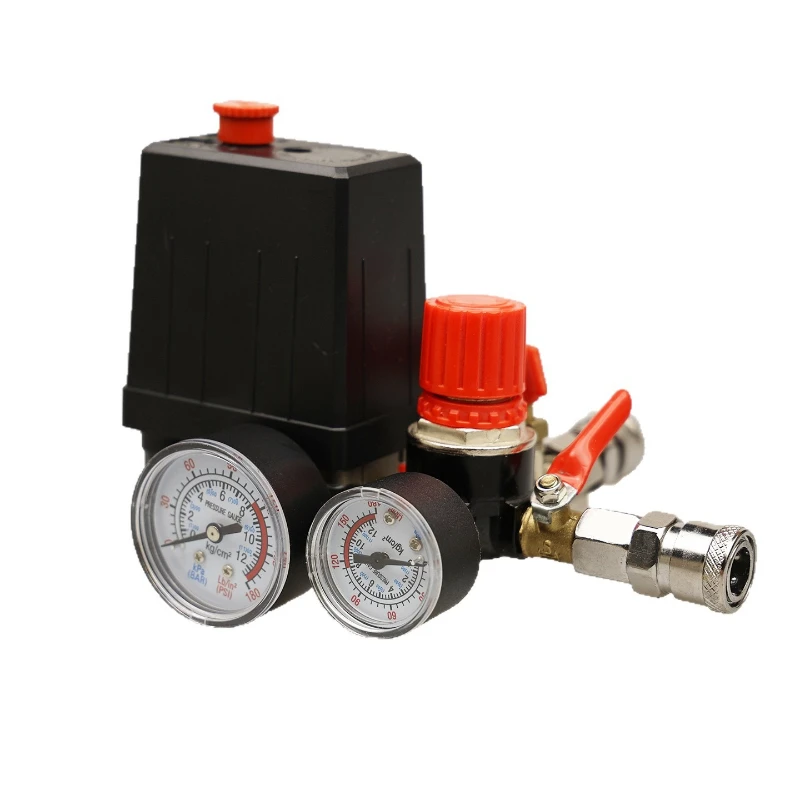 

Аксессуары для воздушных компрессоров: пневматический регулятор давления, клапан регулировки выходного давления, четырехканальный датчик контроля давления.