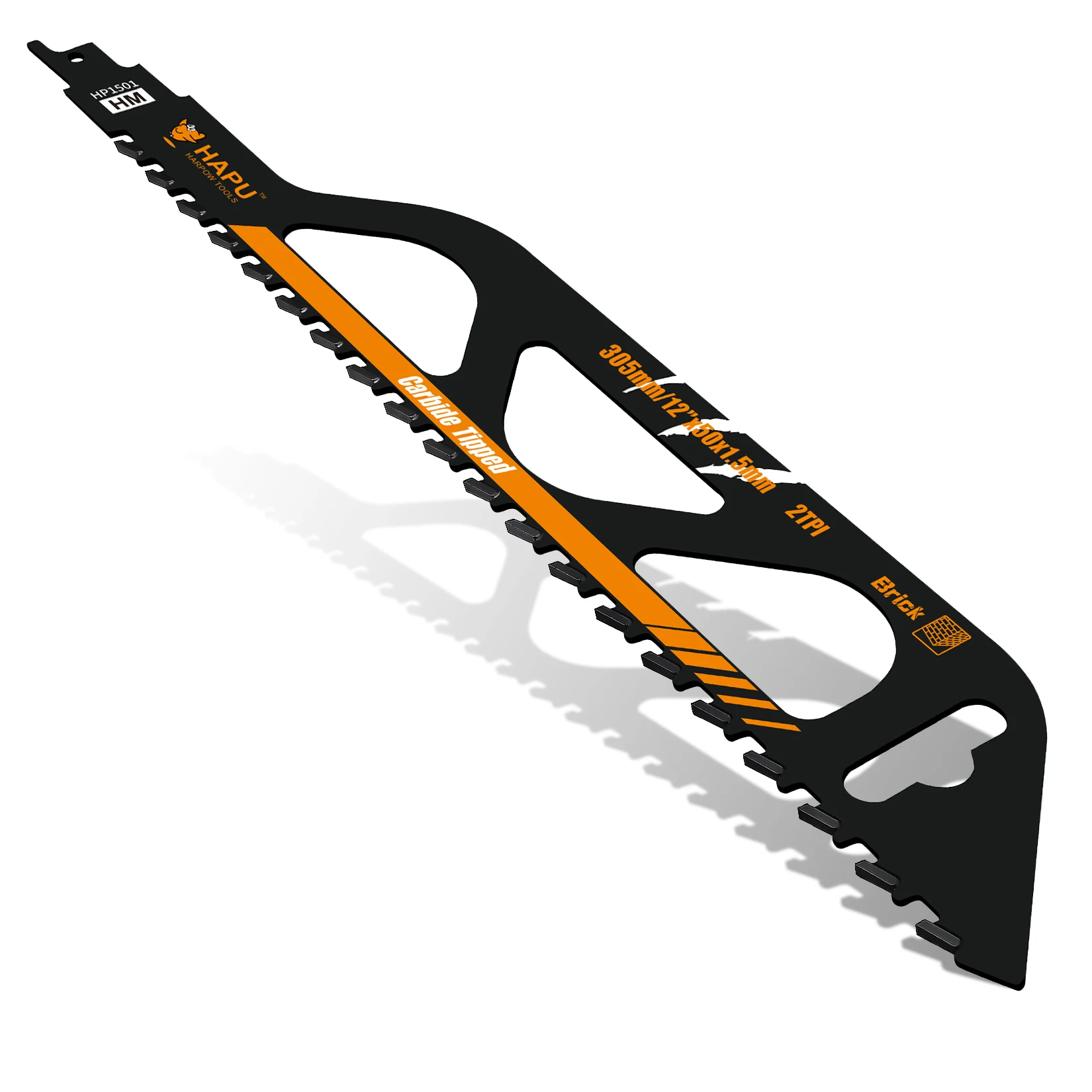 

HAPU Demolition Masonry Reciprocating Saw Blade Carbide Blades for Cutting Aerated Concrete Hollow Brick 305mm/12-Inch 2TPI