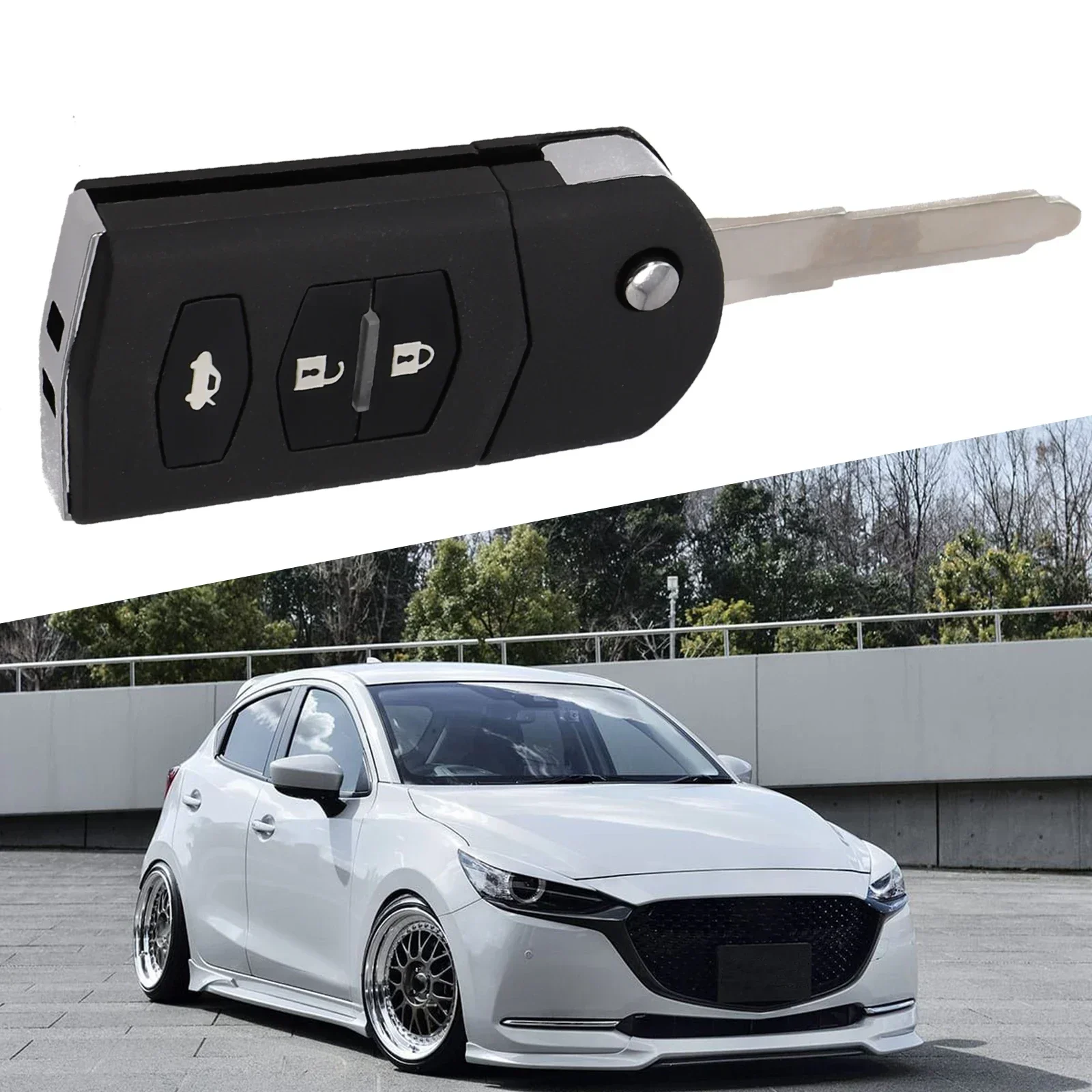 

Replacement Key Shell Blade Case for Mazda 2 3 5 6 8 RX8 MX5 Fob, Easy Key Restoration, No Electronic Internals