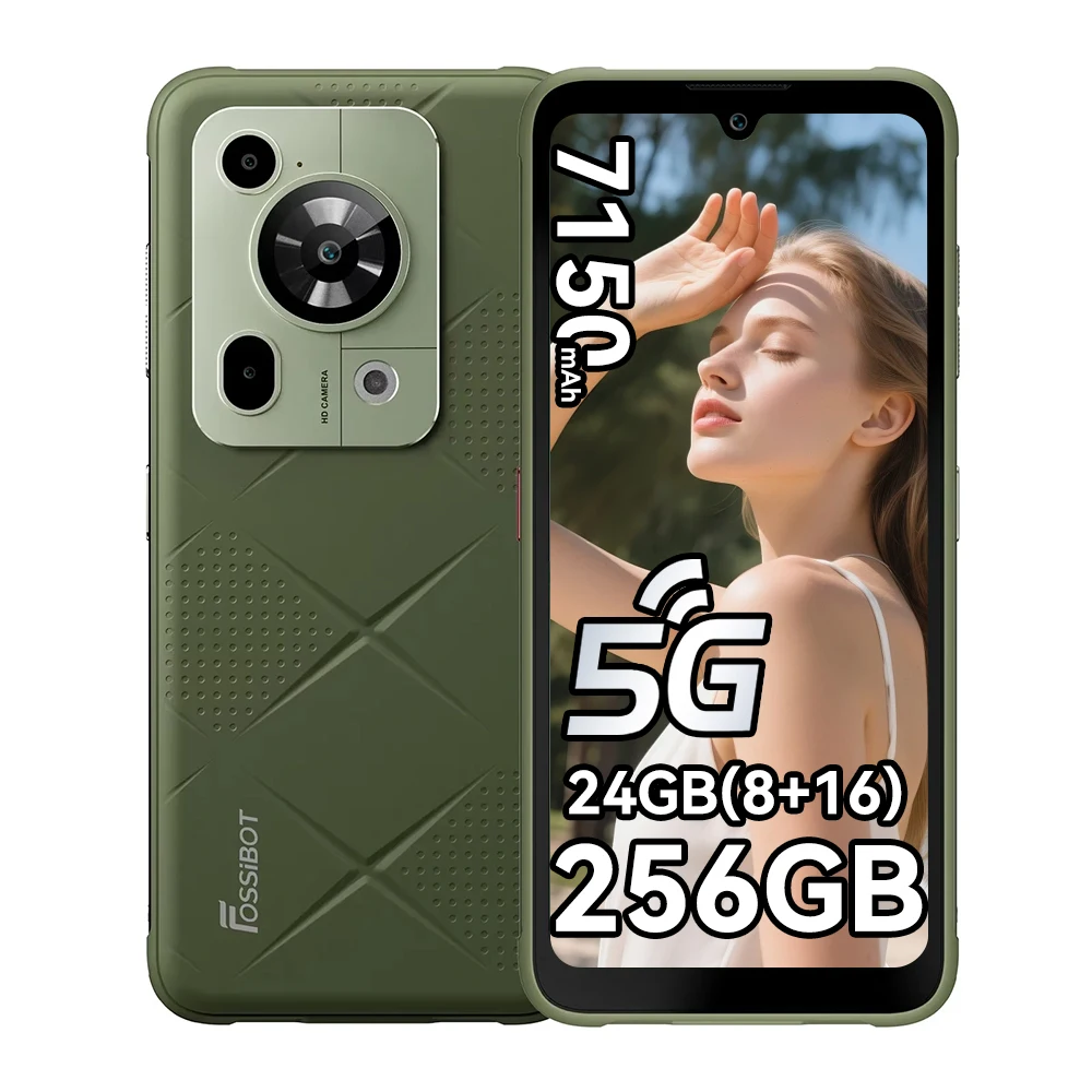 Fossibot F112 Pro 5G Android 14 Robuuste Smartphone 24GB (8+16) 256GB 6.88" HD+ 7150mAh Mobiele Telefoon 50MP Camera NFC Mobiel