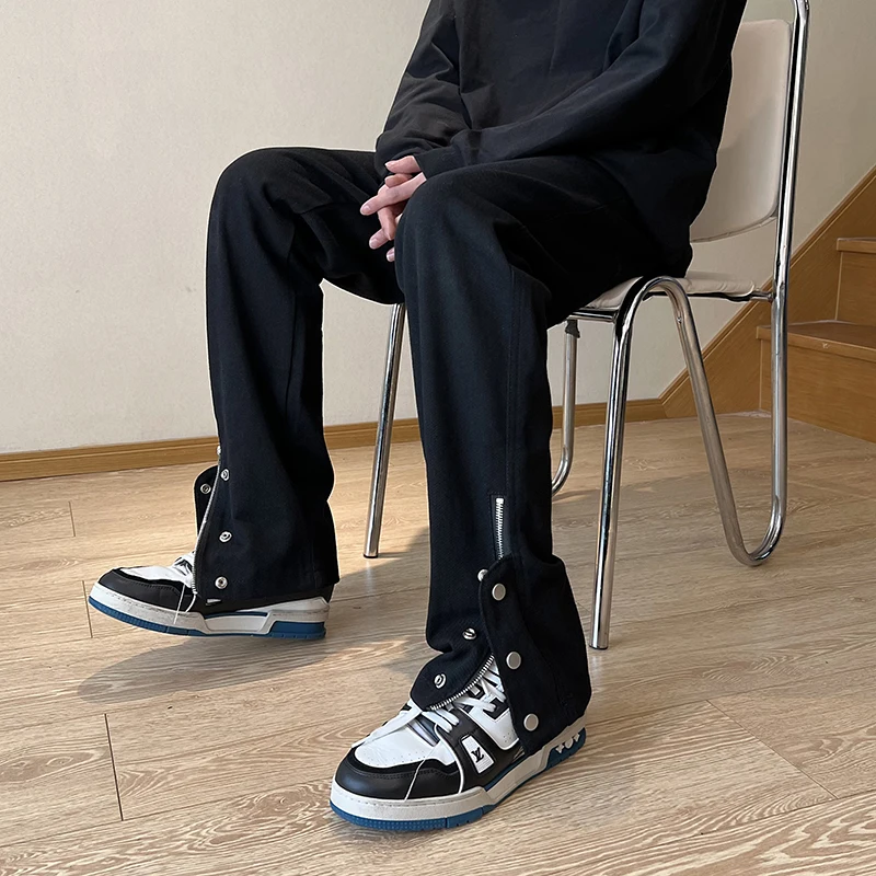 

Мужские летние тонкие джинсы American High Street Bla с прямым кроем и расклешенными штанинами, повседневные, свободного кроя, укороченные (9/10)