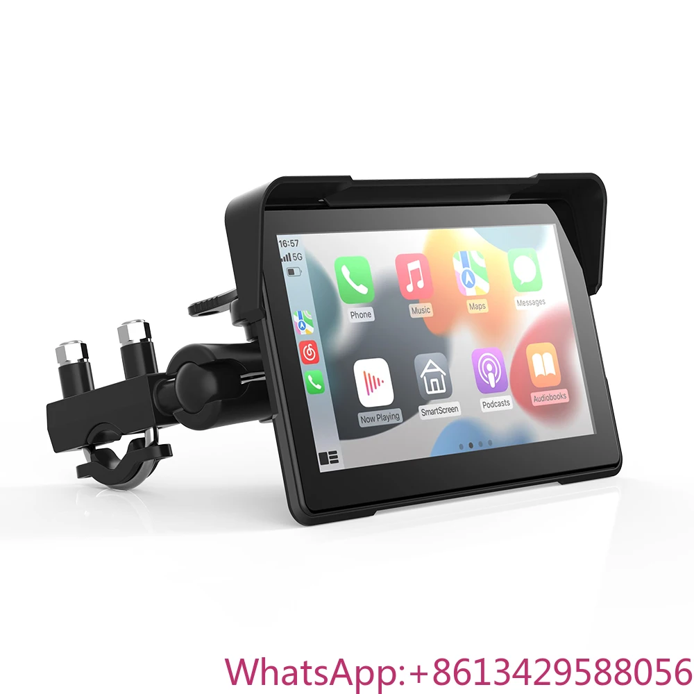 

7 Inch Motorcycle Display Wireless CarPlay Android Auto IP67 Waterproof GPS Navigation
