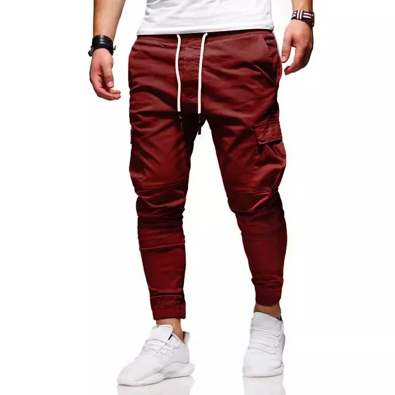 Pantalones elásticos de secado rápido a prueba de viento para hombre, para exteriores, senderismo, trotar, pantalones sueltos informales ligeros, pantalones deportivos con cordón en la cintura