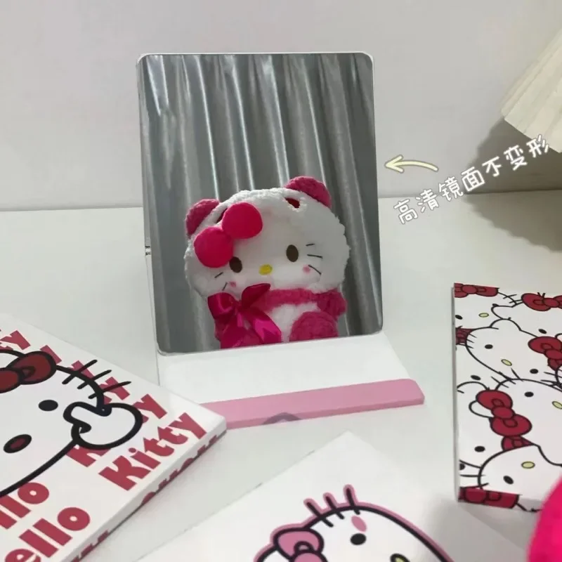 Hello Kitty Makeup Mirror High Beauty Cute Girl Heart Full Screen Mirror Dormitory Folding Makeup Mirror Girl Gift