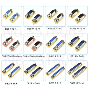 DB9/15/25/37ピンVGA女性/男性から男性/女性RS232シリアルポートコネクタミニジェンダーチェンジャーアダプターヌルモデム 12ベストセールスDB9女性-5