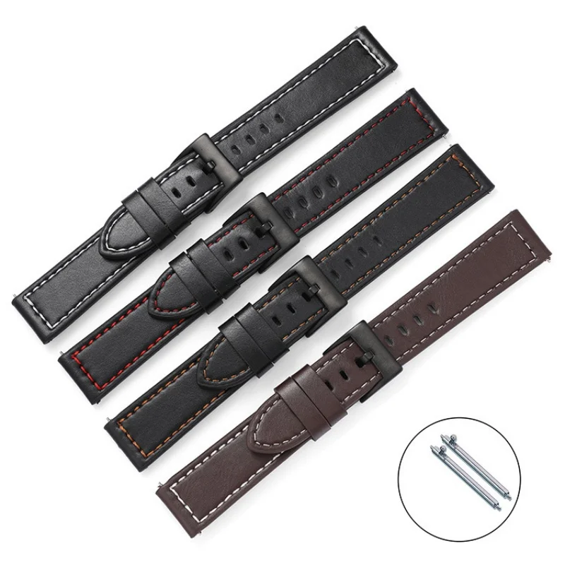 

20mm 22mm High Quality Quick Release PU Leather Watch Strap Replacement for Universal Waterproof Sport Watch Band Bracelet
