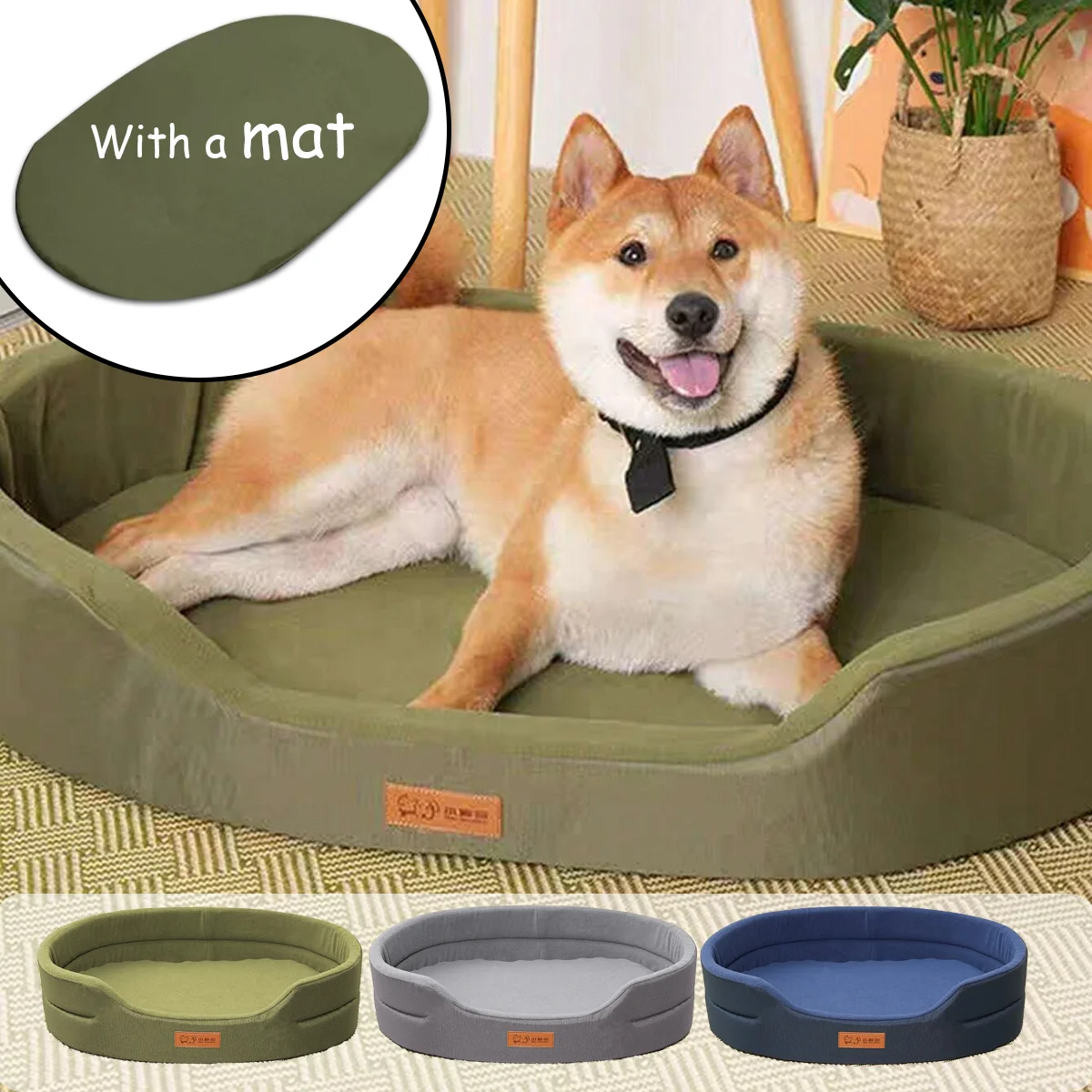 Waterproof and Wear-Resistant Sofa Beds for Dogs House Bed Cats Bed for Large Dogs Backrest Fossa With Pet Mat Puppy