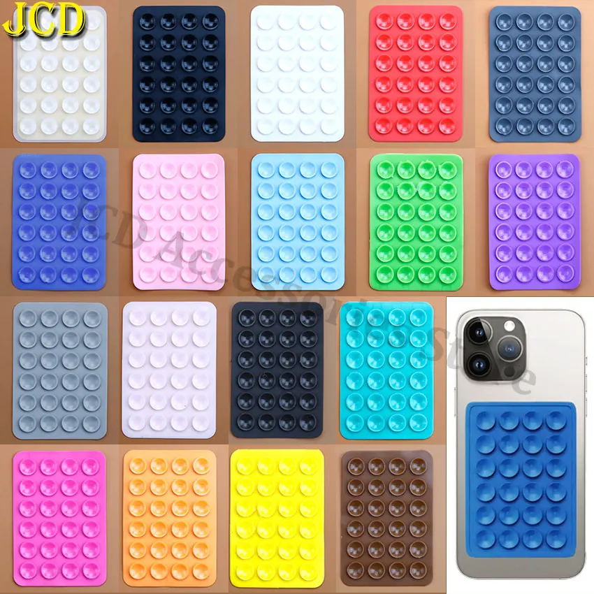 JCD 18 Color Backed Silicone Suction Pad For Phone Fixture Suction Cup Backed Adhesive Silicone Rubber Sucker Pad For Fixed Pad