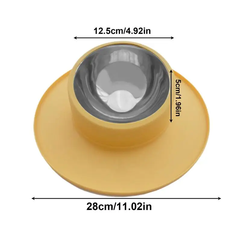 Tigela para animais de estimação sem ponta, tigela de água para gatinhos, silicone, aço inoxidável, antiderrapante, tigela de água e comida para animais de estimação, filhote de cachorro