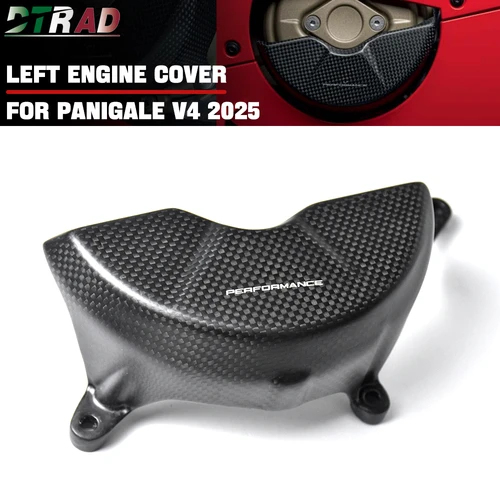 DUCATI 파니갈레 V4 V4S 2025 2018-2024 탄소 섬유 왼쪽 발전기 커버, 엔진 케이스 보호 캡, 오토바이 페어링 매트