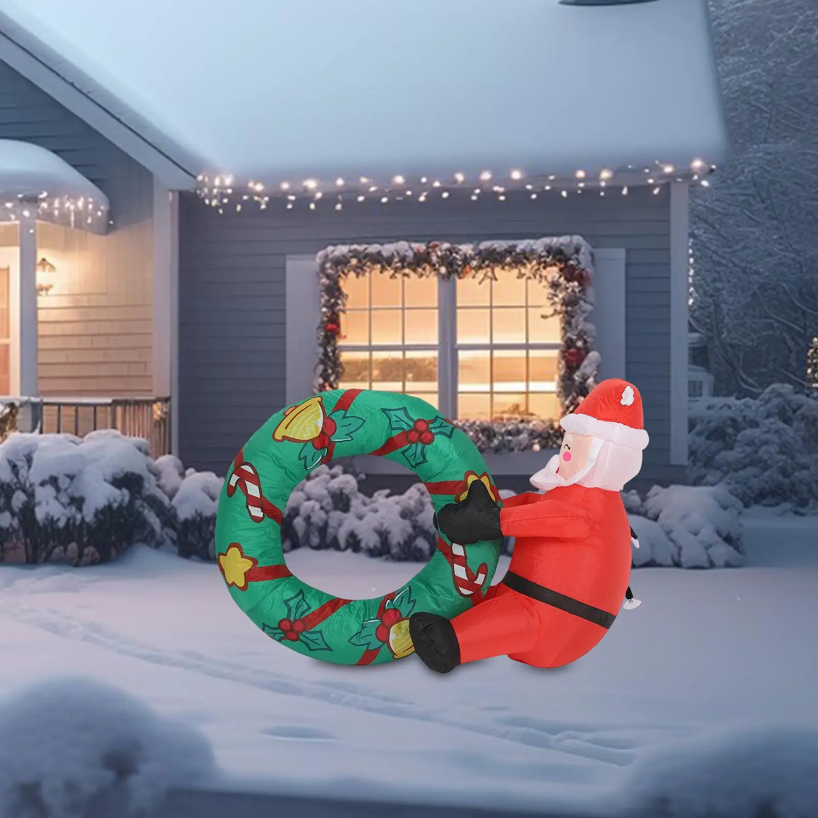 عيد الميلاد نفخ في الهواء الطلق سانتا كلوز LED ديكورات للباحة سريعة النفخ احتفالية الدعامة للمكتب #1