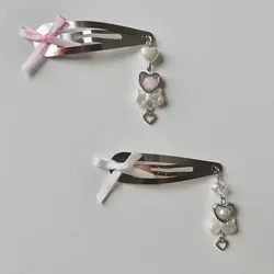 2pcs handmade Bow Beaded Hairpin Lolita Jewelry