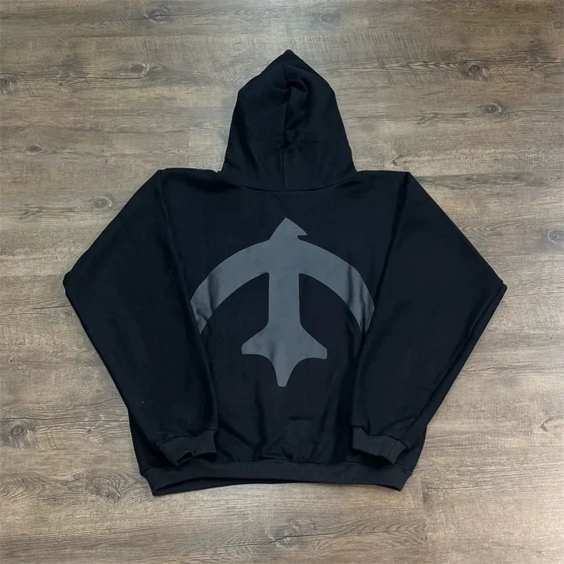 

25ss Vintage Vultures YZY Kanye West Hoodies Men Women 1:1 Best Quality Fleece Oversized Black Sweatshirt