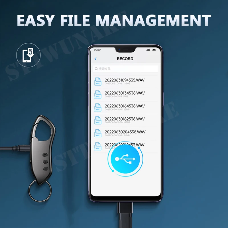 Portable Mini Keychain Voice Recorder One‑Click Voice‑Activated Recording Smart Digital Dictaphone Audio Recorder MP3 Player