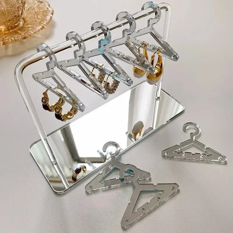 8Pcs Hangers Creative Earring Display Clear Acrylic Organizer Stand Showcase Ear Stud Hanger Shape Tabletop Jewelry Storage Rack