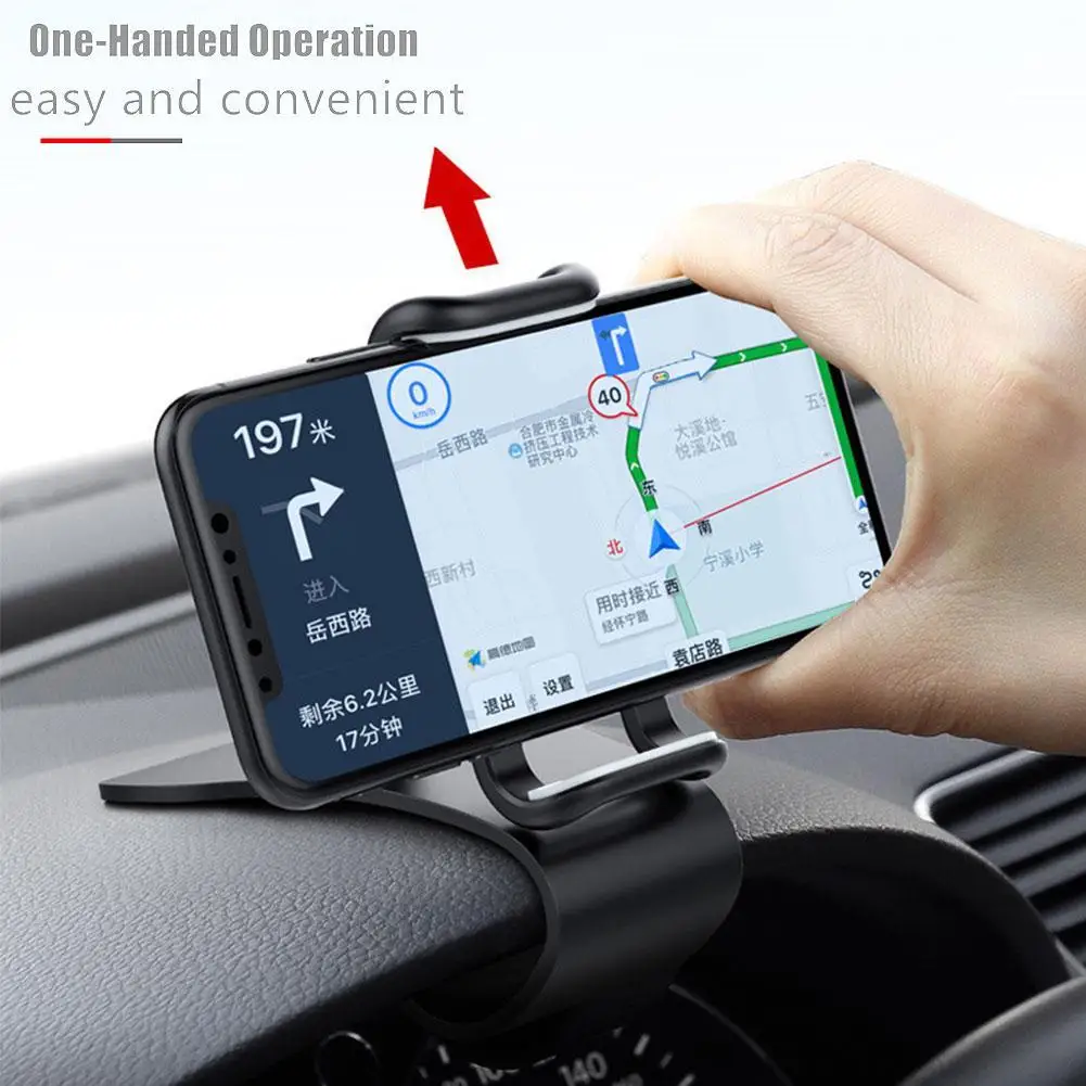 Car Dashboard Clip Mount Phone Holder Stand Universal Cell Phone GPS Support Clip Bracket Rotatable For IPhone R5C8