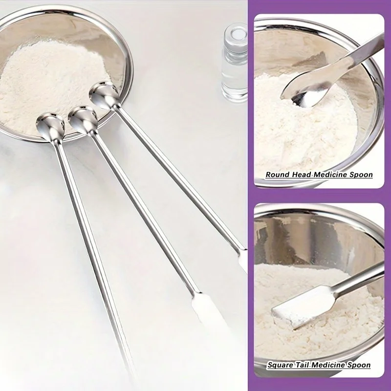 Stainless Steel Double-Headed Medicine Spoon - Perfect for Accurate Dosage Measurement