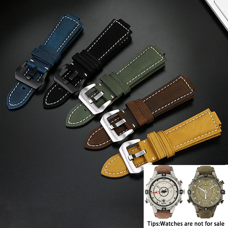 Watch Bands for Timex Applicable To Timex Tide Compass T2n720 T2n721 T2n739 T45601 T2p141 Series  Men's Leather Belt Watch Strap