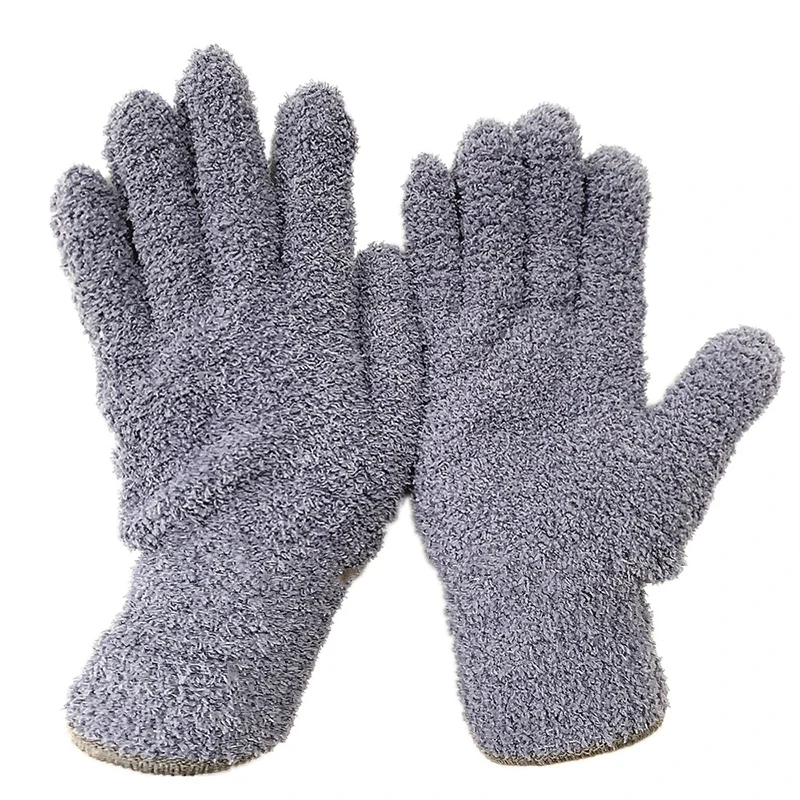 1x Car Care Wash Cleaner Gloves Auto Detailing Dust Removal Gloves Coral Velvet Knitted Soft Microfiber Wash Cleaning Gloves