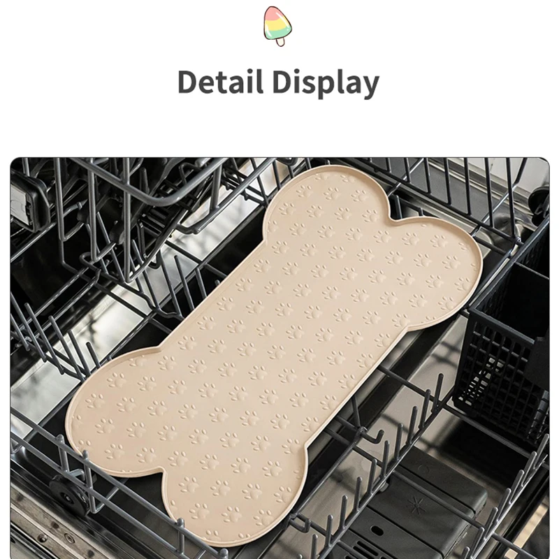 Black/Apricot/Pink/Grey Pet Silicone Mat, Dog Feeding Mat, Easy to Clean Silicone Mat, Dog Food Bowl Mat, Dog Eating Bowl Mat view 6
