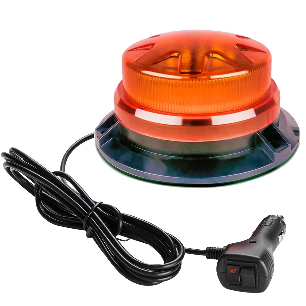 Blue Mini LED Rotating Emergency Strobe Beacon Light With Magnet Amber Car Roof Flash Lights signal indicator light