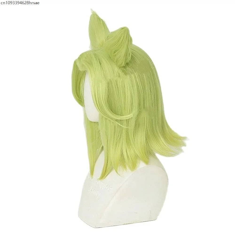 Game Cosplay Wig The Spark of Cosplay Green Short Firework Heat Resistant Synthetic for Girls