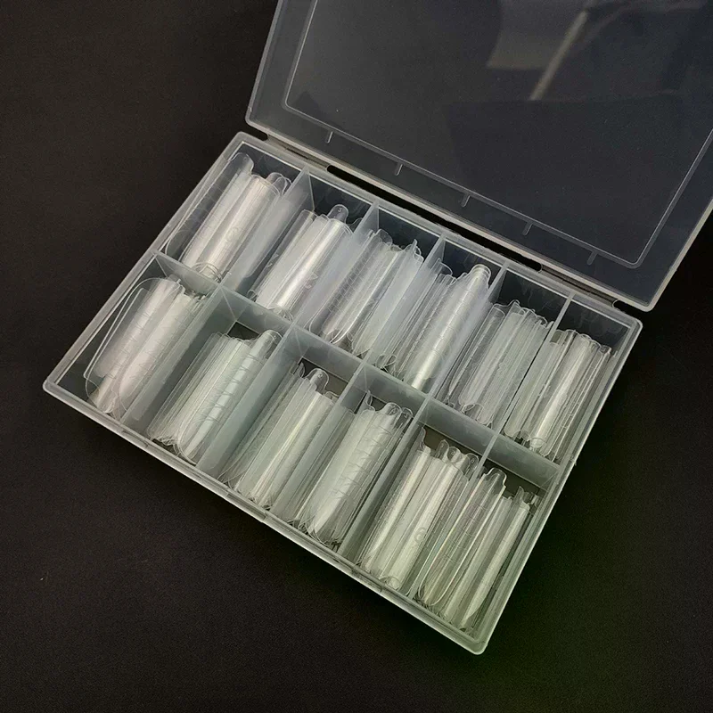 140Pcs Sandwich Dual Nail Form Mold Reusable Full Cover Mold Clear Nail Art Extension Shaping Tool Coffin Almond Nail Forms