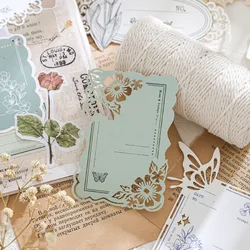 10pcs/lot Memo Pads Material Paper shadow of a flower in the mist Junk Journal Scrapbooking  Retro Background Decoration Paper