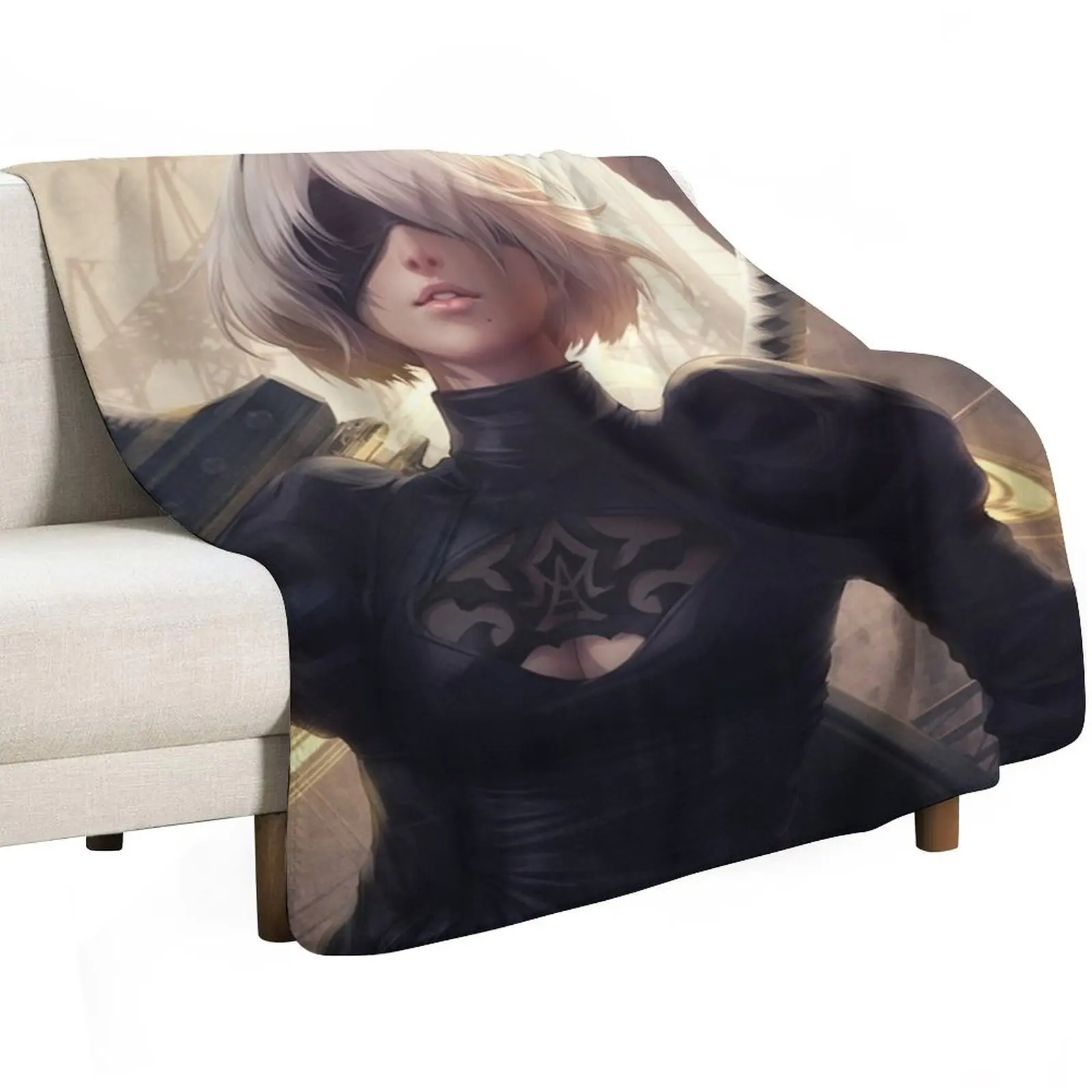 

2B NIER AUTOMATA Throw Blanket sofa bed Decoratives Loose Blankets