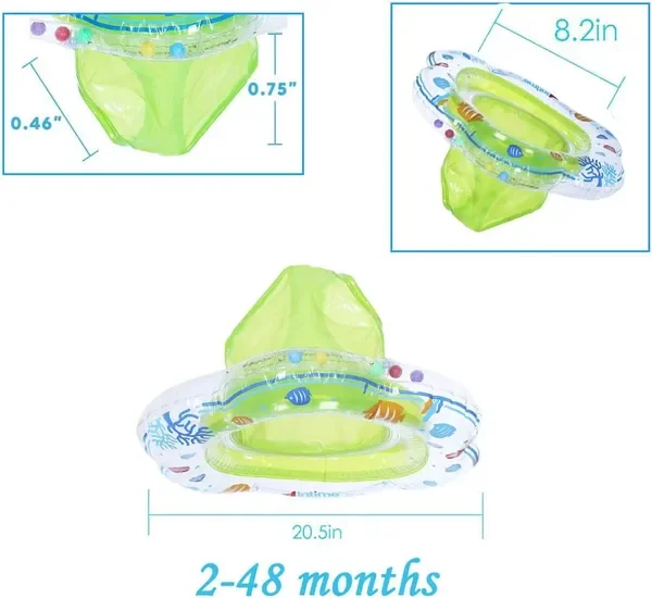 Baby Swimming Float Ring,Baby Inflatable Pool Floatie Baby Water Float Infant Swim Pool Rings for Toddler Kid Age 6-48 Months