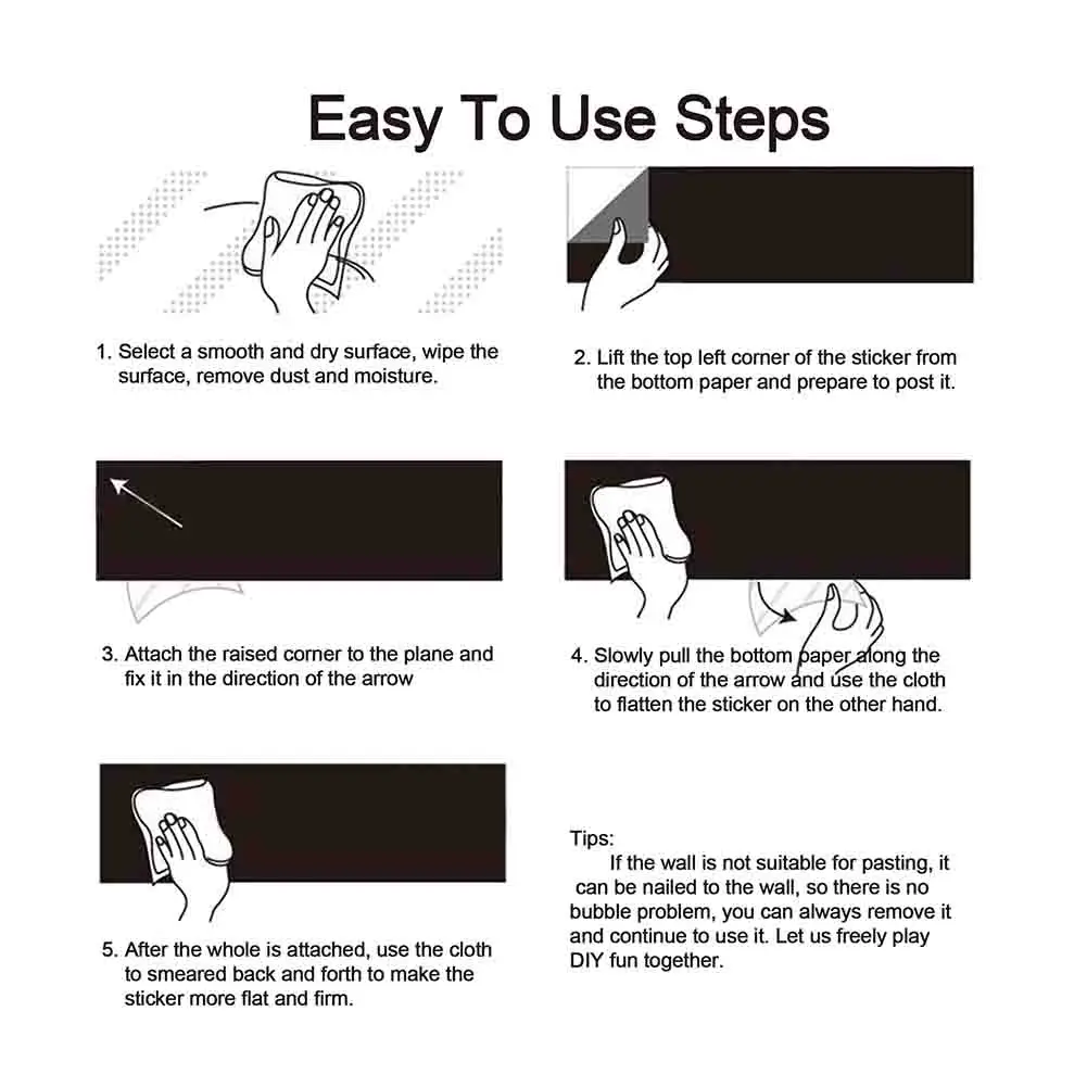 黒板紙黒板ビニール紙取り外し可能な掲示板ウォールステッカー 5 カラフルなチョーク付き子供用落書き-POS