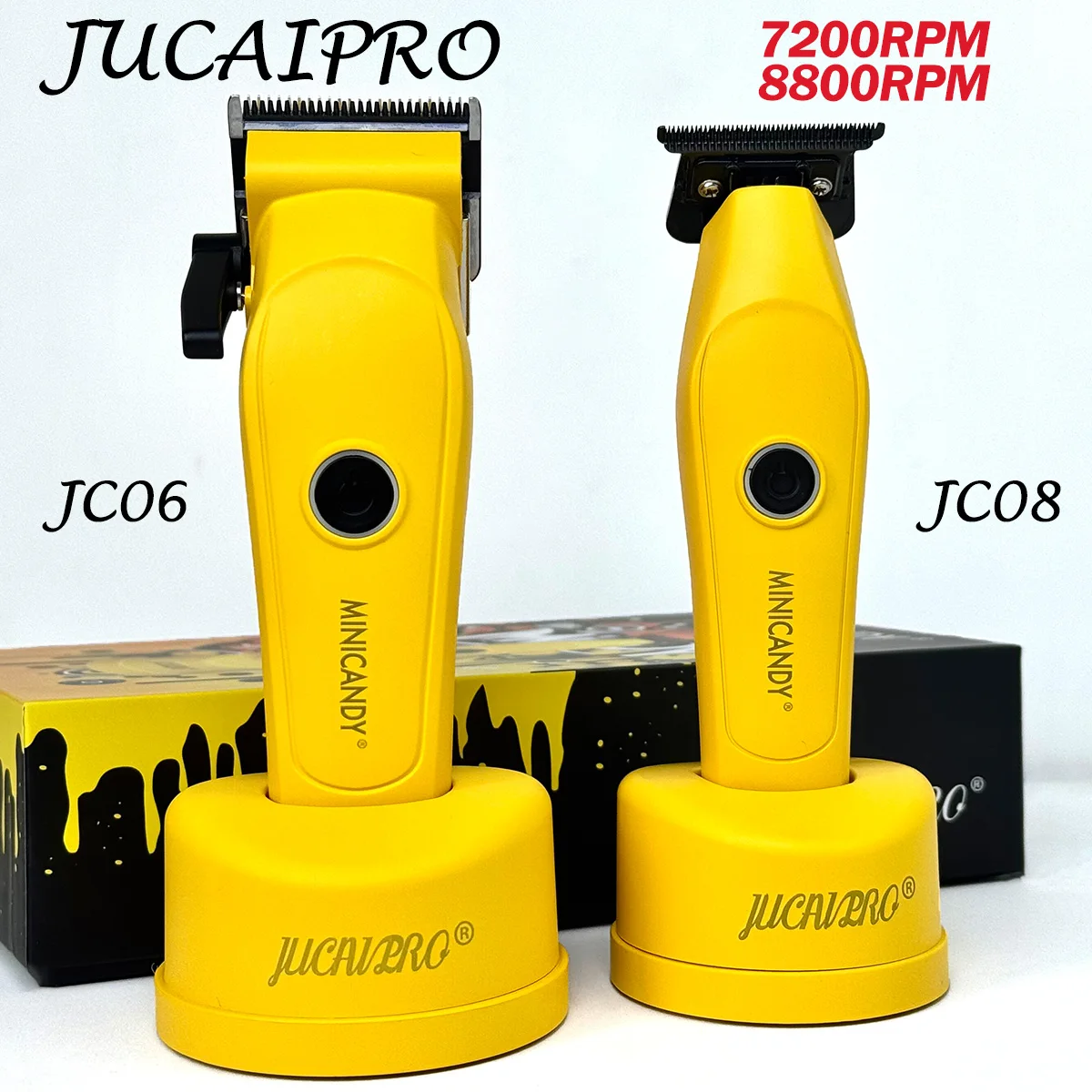 

Профессиональная машинка для стрижки волос JUCAI MINICANDY JC06 Машинки для стрижки волос Мужские DLC Blade 7200 об/мин Бесщеточный двигатель Базовое зарядное устройство 3200 мА Парикмахерская