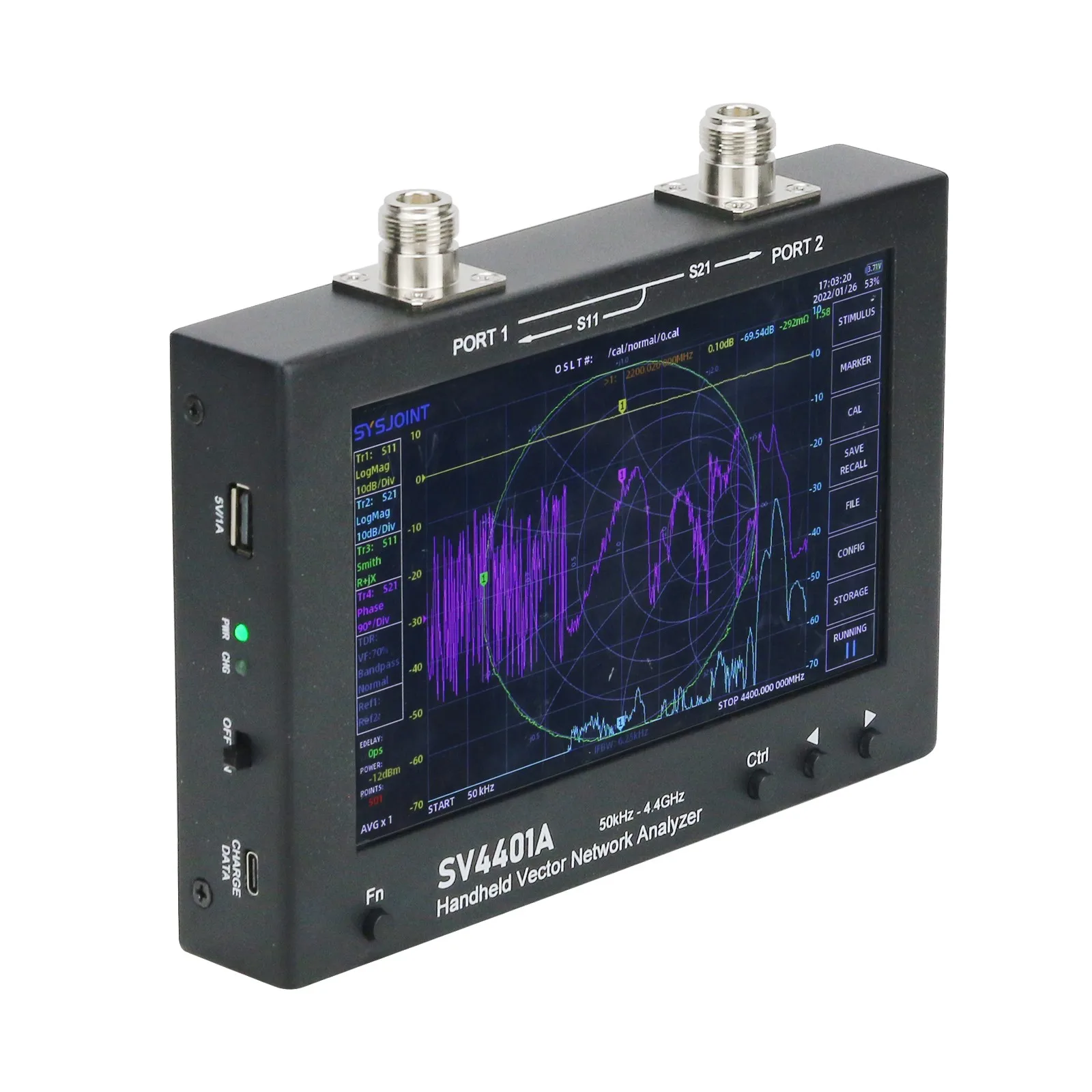 

SV4401A 50KHz-4.4GHz VNA Analyzer Vector Network Analyzer 100DB Dynamic International Version