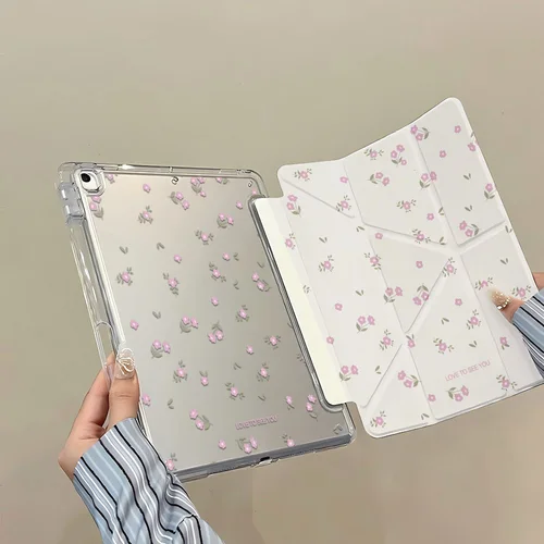 Imagen 1 del producto Funda Y Fold Flower para iPad A16 11.a generación 10a 10,2 9a 8a 7a Funda para iPad Air 4 5 Air 11 13 Pro 11 13 ''M4 Pro 12,9 Mini 6 7