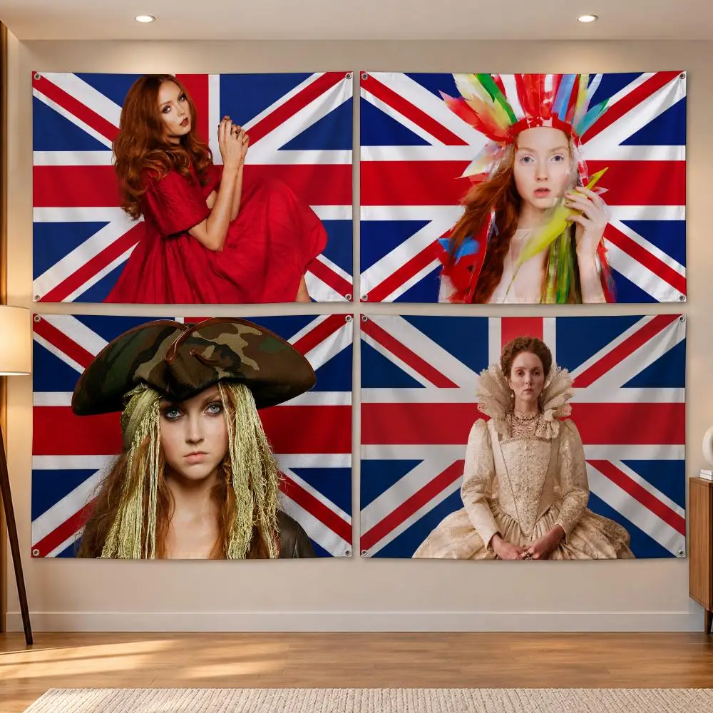 Model Fashion British L-Lily Cole Flags Banner Decor for Bedroom,Garden,Party,Club,Indoor Outdoor, Fan Gift