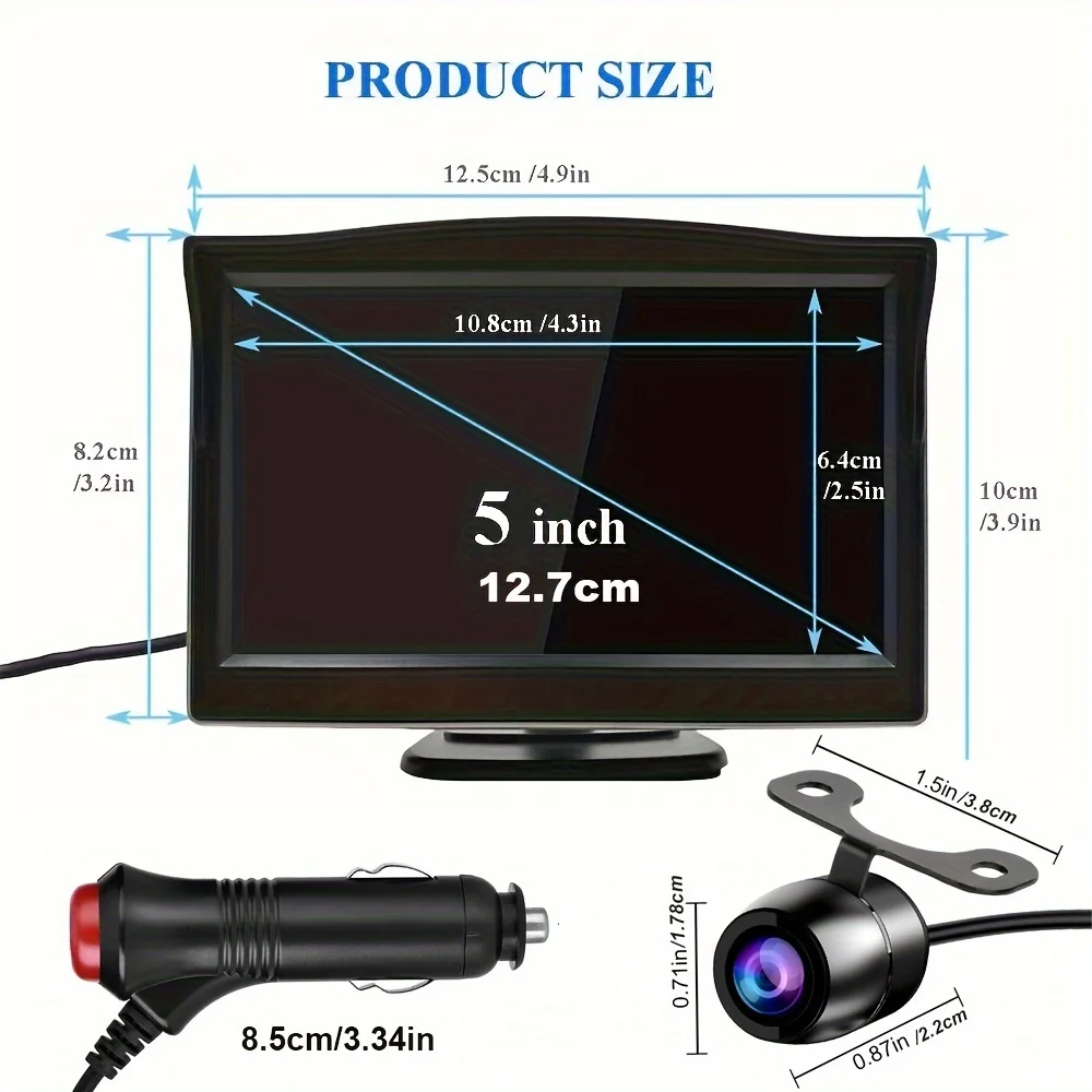 5-inch Desktop HD Display Mini Rear View Reverse Camera Set