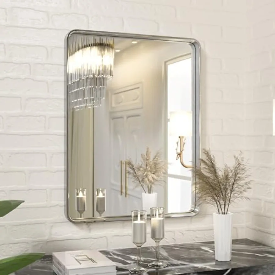 

16"*20" Bathroom Mirror for WallWall Mounted Square Metal Mirror Horizontal/Vertical
