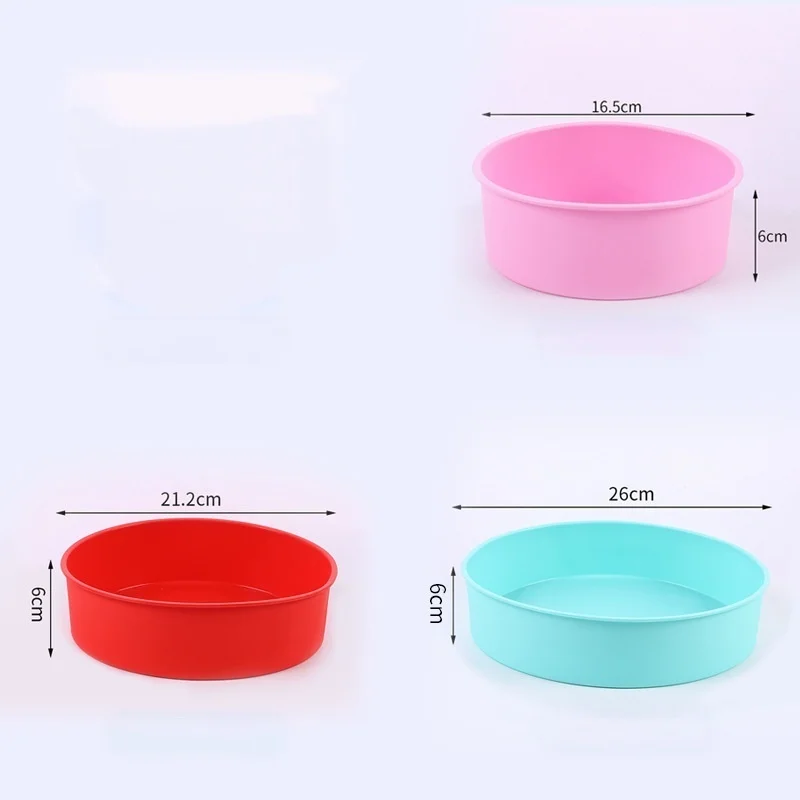 6/8/10 Inch Round Silicone Cake Pan Reusable Non‑stick Baking Mold For Muffin Cupcake Layer Cheese Rainbow Cake Baking Tool