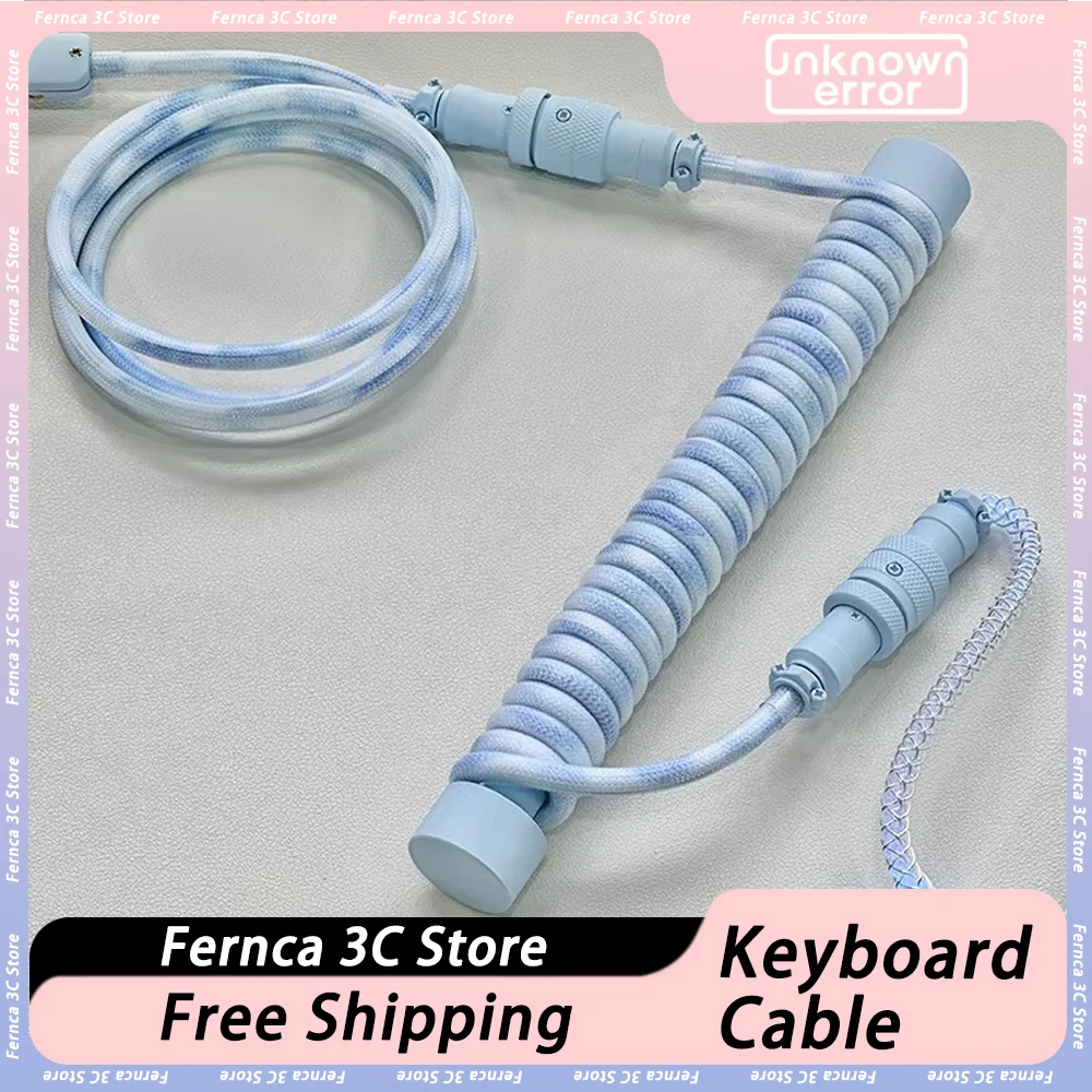 

Unknown Error Mechanical Keyboard Cable Three Segment USB Illuminated Computer Accessory Game Keyboard Cable Customized Gift