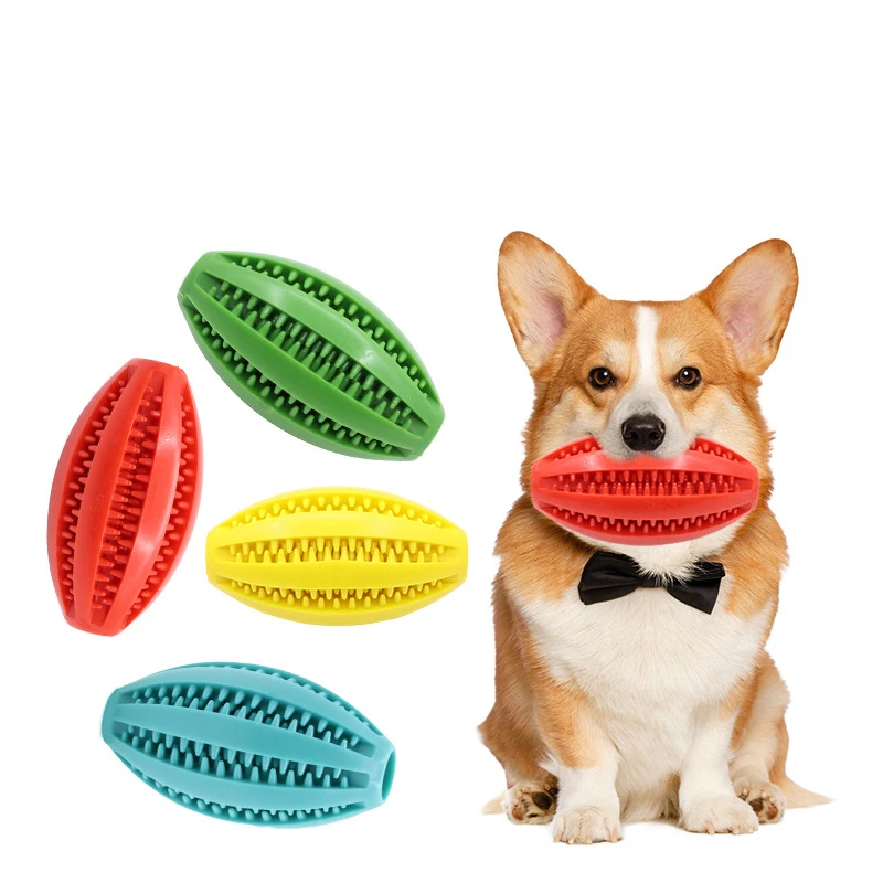 

12cm Natural Rubber Pet Dog Toys Xtra-tough Interactive Elasticity Tooth Cleaning Treat Ball Puppy Accessories