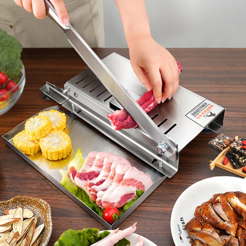 Commercial Manual Frozen Meat Slicer Bone Cutting Tool Stainless Steel Minced Lamb Bone Meat Cutter Chicken Duck Fish Cutting
