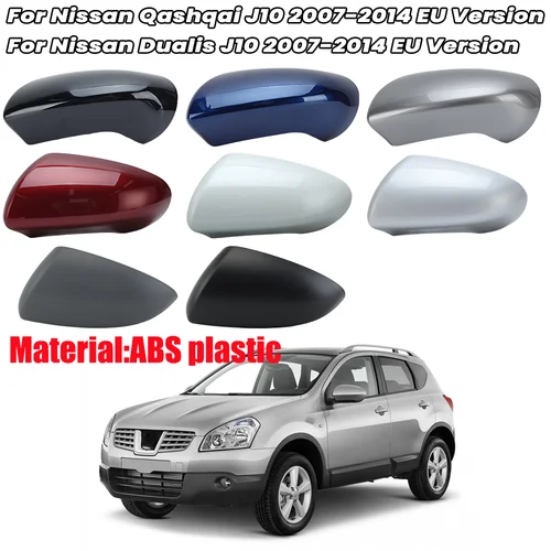 Tapas de cubierta de espejo lateral para Nissan Qashqai Dualis J10 2007 2008-2014 blanco perla versión UE hebilla tapas de espejo de puerta Accesorios