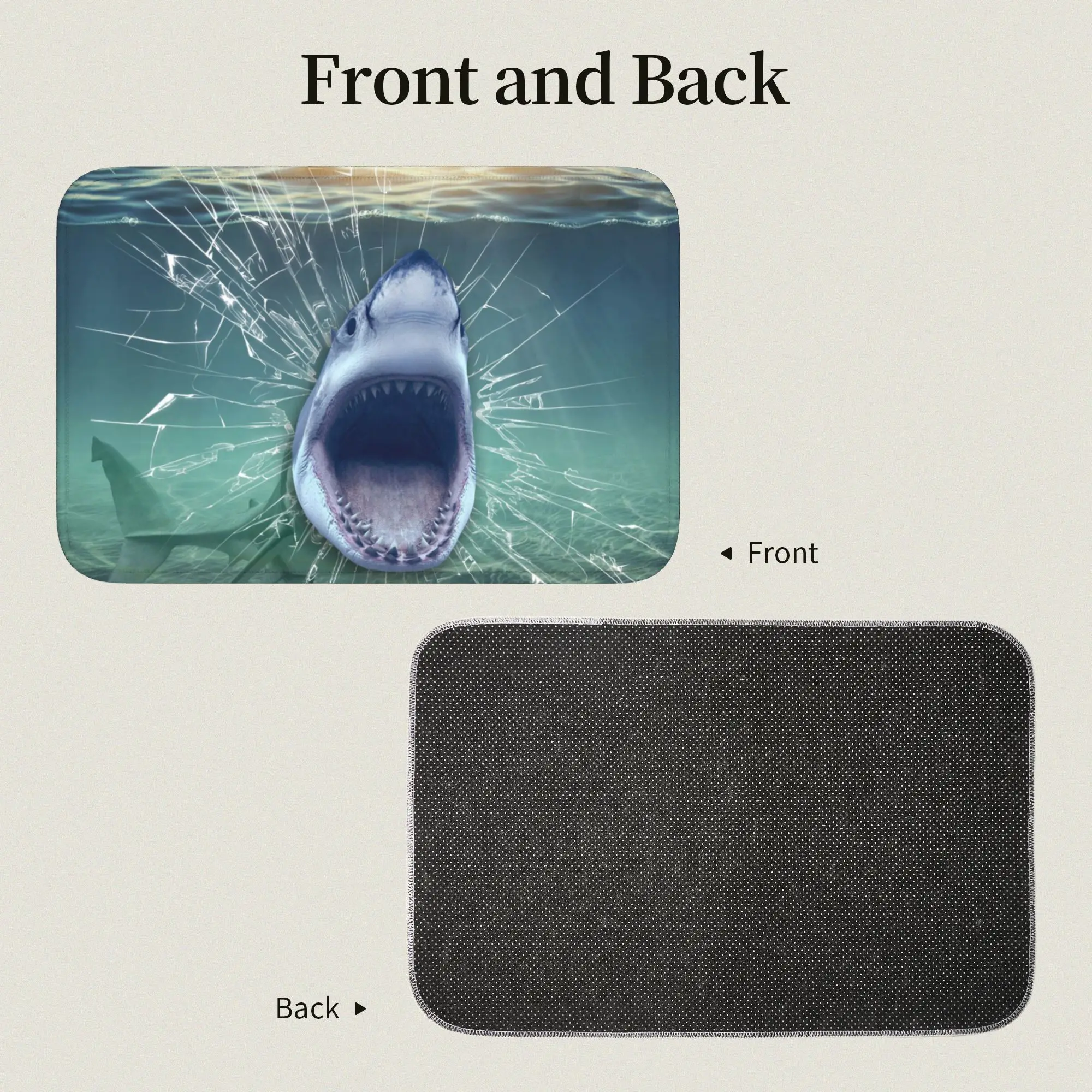 Custom 3D Illusion Fish Shark Front Door Floor Entrance Welcome Mat Indoor  Kitchen Bathroom Doormat Balcony Carpet Rug Footpad