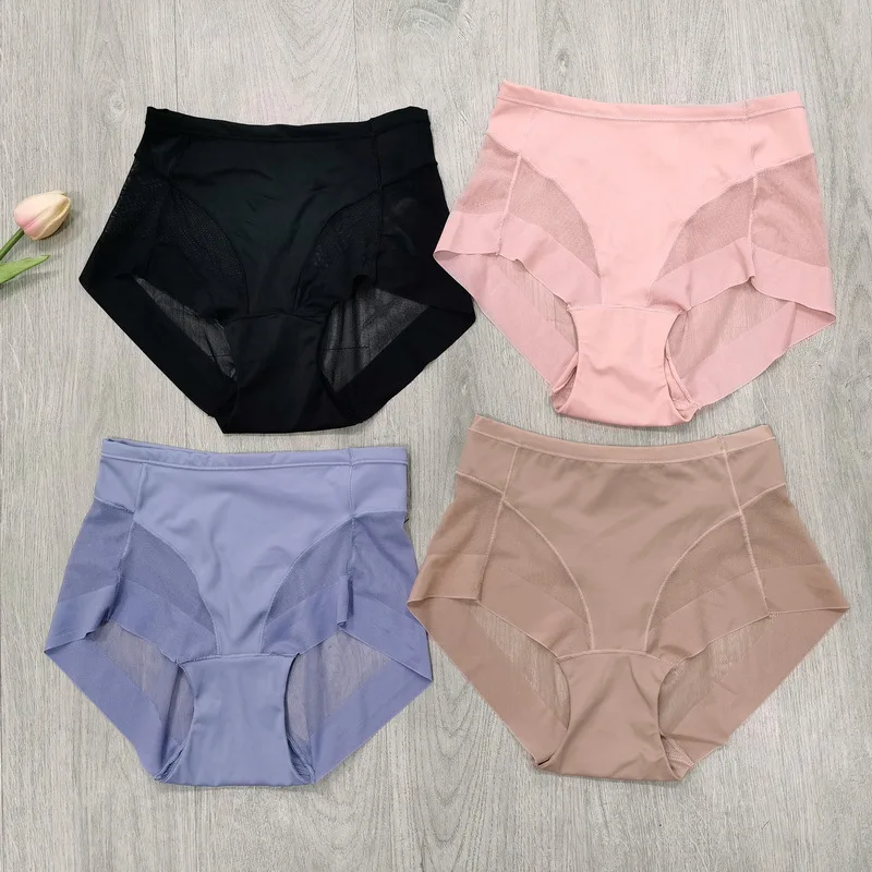 Bragas de malla transpirable para esculpir el cuerpo, pantalones de alta elasticidad y cómodos, Control de seda de hielo, ropa interior adelgazante