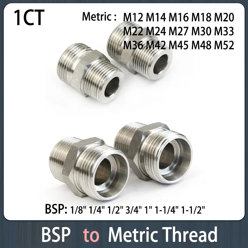 Standard Connector Straight Through Male Thread BSP 1/8 1/4 3/8 1/2 3/4 1