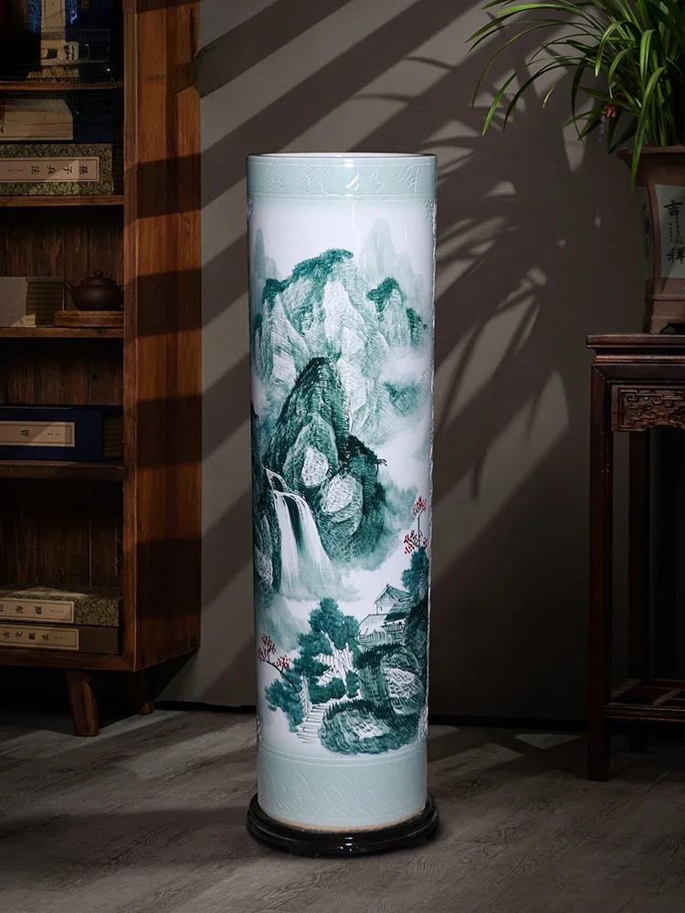 

Jingdezhen Ceramic Vase for Living Room, Floor Quiver, Company Opening, Hotel Decoration, 1 m